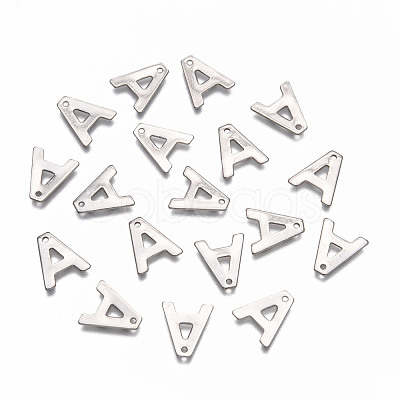 Tarnish Resistant 304 Stainless Steel Letter Charms STAS-O072-A-1