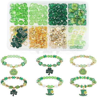 Saint Patrick's Day Theme DIY Glass Beads Bracelets Making Kits DIY-SC0028-72-1