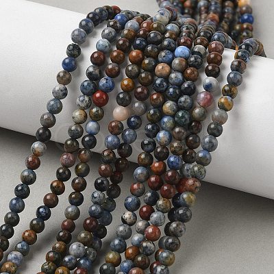Natural Dumortierite Beads Strands G-F826-A01-4mm-1
