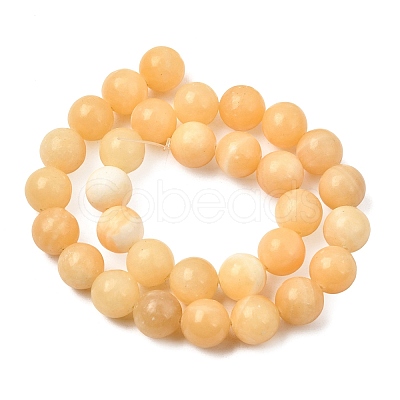 Natural Honey Jade Bead Strands G-K153-B26-12mm-1