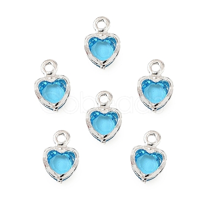 Heart Brass Glass Charms LS-KK-S385-01S-08-1