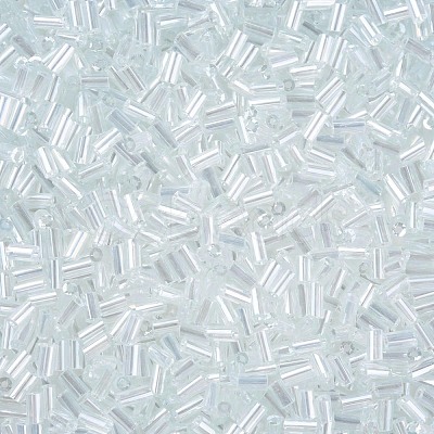 Transparent Colours Luster Glass Bugle Beads SEED-N005-001-A13-1
