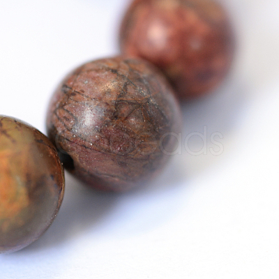 Natural Picasso Stone/Picasso Jasper Beads Strands X-G-E334-10mm-10-1