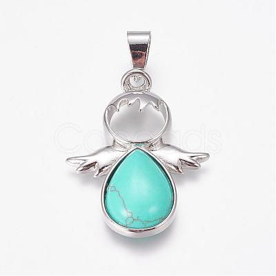 Natural & Synthetic Mixed Stone Pendants G-G651-A-1