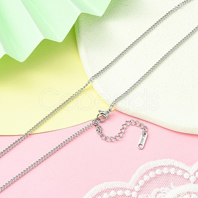 304 Stainless Steel Curb Chain Necklace for Men Women NJEW-YW0001-12-1