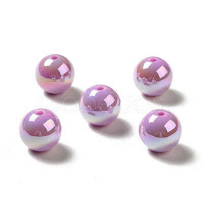 UV Plating Rainbow Iridescent Acrylic Beads PACR-D070-01E-1