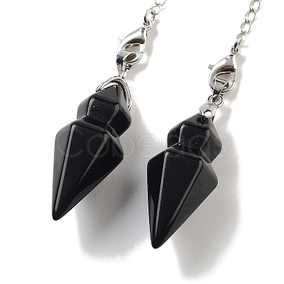Natural Obsidian Pointed Dowsing Pendulums G-K338-12P-01-1