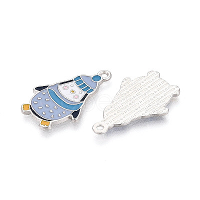 Rack Plating Alloy Enamel Penguin Pendants ENAM-T024-76A-P-1