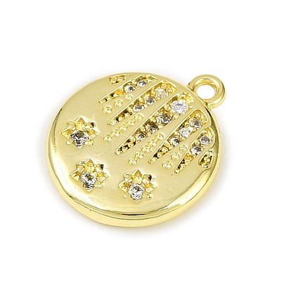 Brass Micro Pave Clear Cubic Zirconia Pendants KK-L238-29G-1