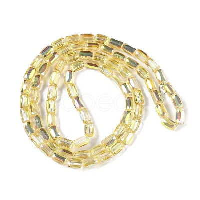 Electroplate Glass Beads Strands GLAA-Q101-02A-HP01-1