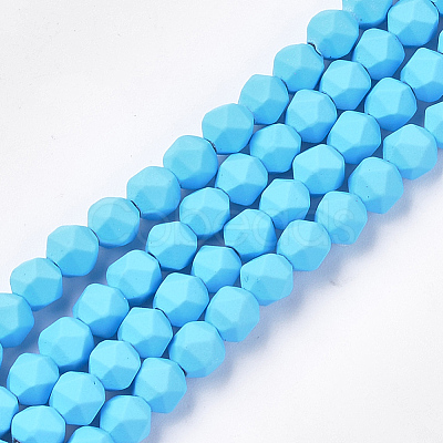 Spray Painted Non-magnetic Synthetic Hematite Beads Strands G-T116-16-03-1
