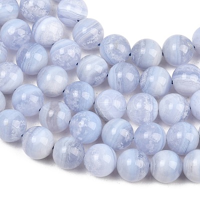Natural Blue Lace Agate Beads Strands G-D106-A01-10mm-1
