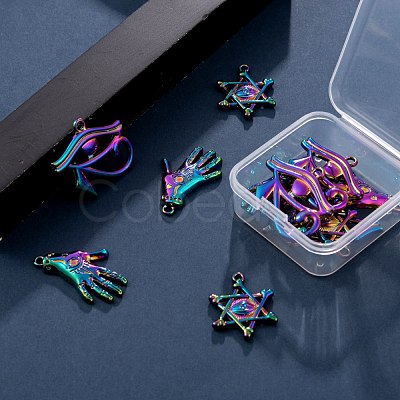 12Pcs 3 Style Plated Alloy Pendants FIND-LS0001-44MC-1