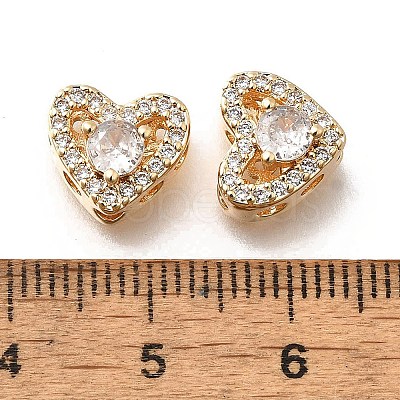 Brass Micro Pave Clear Cubic Zirconia and Glass Multi-Strand Links KK-M318-23G-1