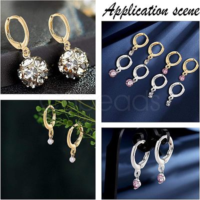 Brass Huggie Hoop Earring Findings KK-NB0002-27-1