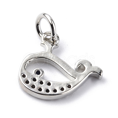 Brass Micro Pave Cubic Zirconia Charms ZIRC-F131-13P-1