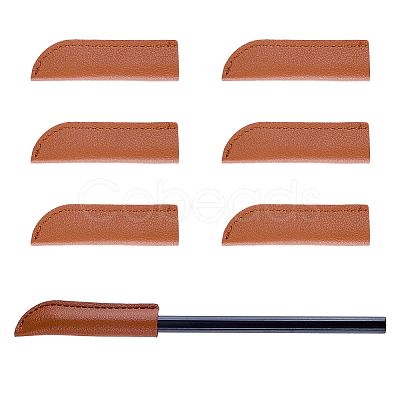 6Pcs PU Leather Pen Tip Protective Case AJEW-CL0002-24A-1