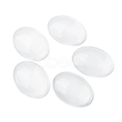 Transparent Oval Glass Cabochons X-GGLA-R022-40x30-1