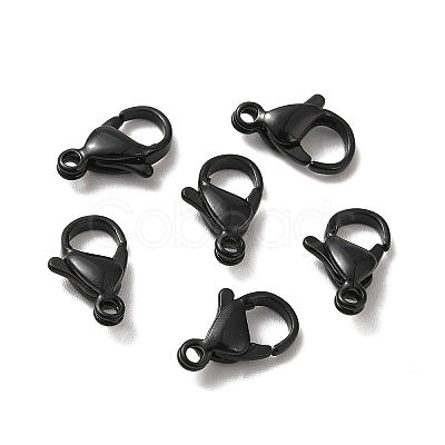 Spray Painted 304 Stainless Steel Lobster Claw Clasps STAS-R120-01E-02-1