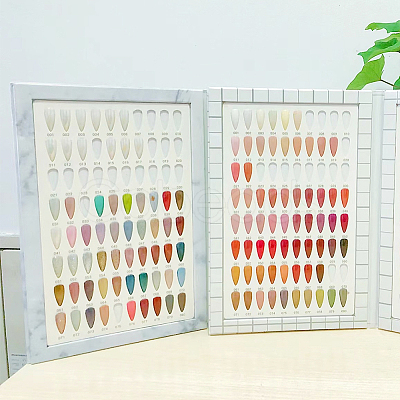 ABS Plastic Nail Art Polish Color Card MRMJ-WH0086-47-1