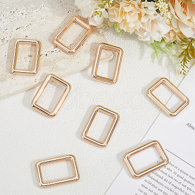 8Pcs Zinc Alloy Rectangle Buckle Ring PURS-SP0001-05LG-1