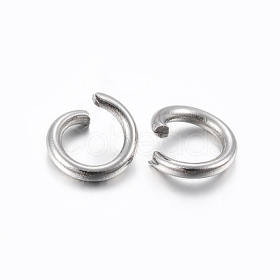 Non-Tarnish 304 Stainless Steel Open Jump Rings X-STAS-H437-7x0.7mm-1