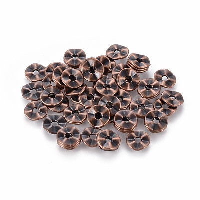 Tibetan Style Wavy Spacer Beads TIBEB-A101871-R-FF-1