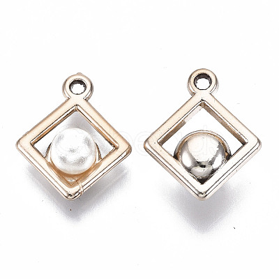 ABS Plastic Imitation Pearl Pendants OACR-R248-006LG-1