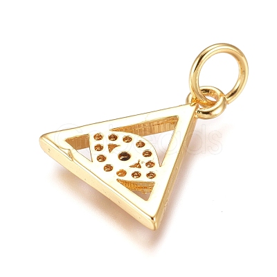 Brass Micro Pave Cubic Zirconia Pendants KK-D156-02G-1