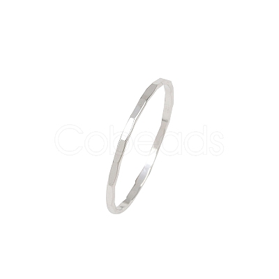 925 Sterling Silver Plain Band Finger Rings RJEW-P165-01B-S-1