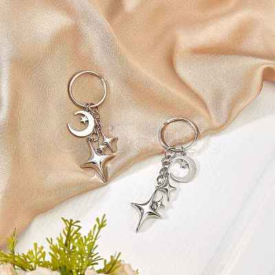 Star & Moon Alloy Keychain KEYC-SW00014-04-1