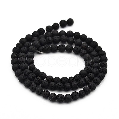 Natural Lava Rock Round Bead Strands X-G-M169-4mm-03-1