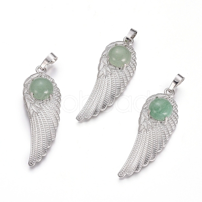 Natural Green Aventurine Pendants G-L512-P10-1