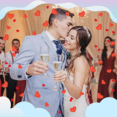 300Pcs 3 Styles Polyester Sponge Heart Confetti DIY-TA0012-61-1