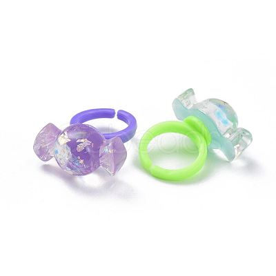 Acrylic Cuff Finger Rings RJEW-JR00272-M-1