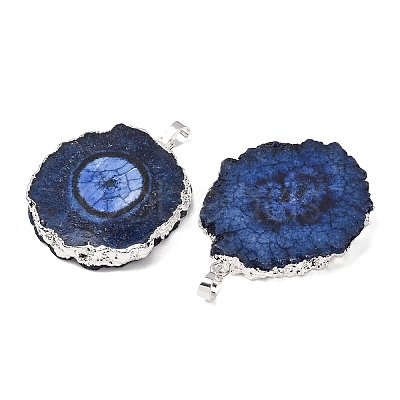 Dyed Natural Druzy Solar Quartz Crystal Pendants G-F693-01J-S-1