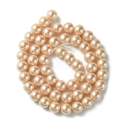 Eco-Friendly Dyed Glass Pearl Round Beads Strands HY-A002-8mm-RB092-1