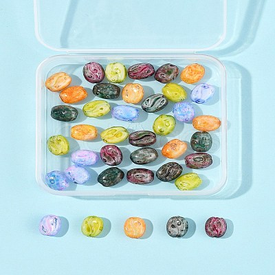 40Pcs 5 Colors Baking Paint Glass Seed Beads GLAA-FS0002-27-1