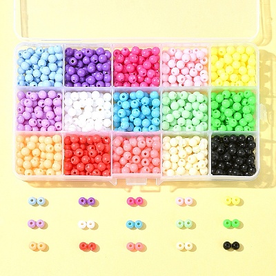15 Colors Plastic Beads MACR-FS0001-79-1