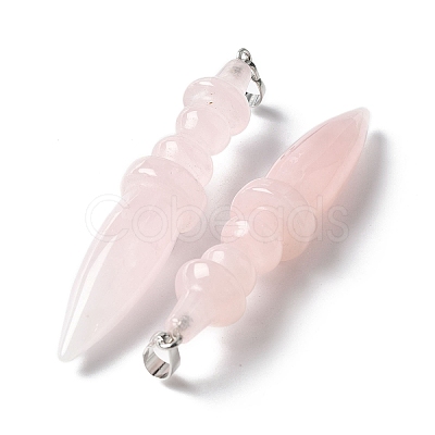 Natural Rose Quartz Pendants G-C187-02E-1