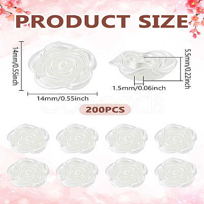 200Pcs ABS Imitation Pearl Beads OACR-LP0001-01-1