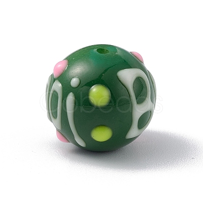 Opaque Painted Glass Beads GLAA-B001-01D-1