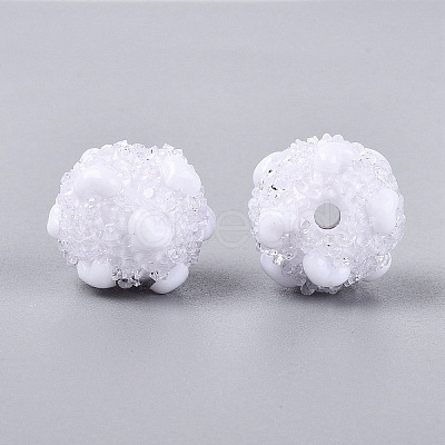 Opaque Acrylic & Transparent Resin Rhinestone Beads SACR-Q005-02A-07-1