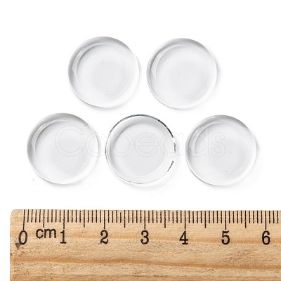 18MM Double-side Flat Round Transparent Glass Cabochons for Photo Craft Jewelry Making X-GGLA-S601-1-1