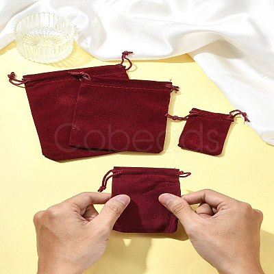30Pcs Rectangle Velvet Pouches TP-FS0001-02B-1