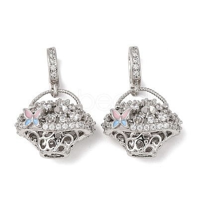 Brass Micro Pave Cubic Zirconia Peg Bails KK-A279-10P-1