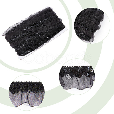 Chinlon Pleated Lace Trim EW-WH0013-28B-1