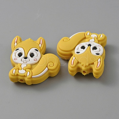 Squirrel Food Grade Eco-Friendly Silicone Beads LS-SIL-WH0012-030H-1
