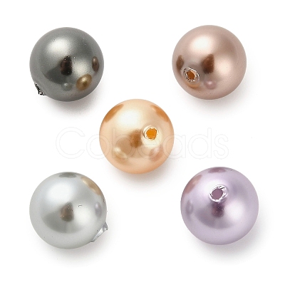 Baking Paint Pearlized Glass Pearl Round Beads HY-Q001-02A-1