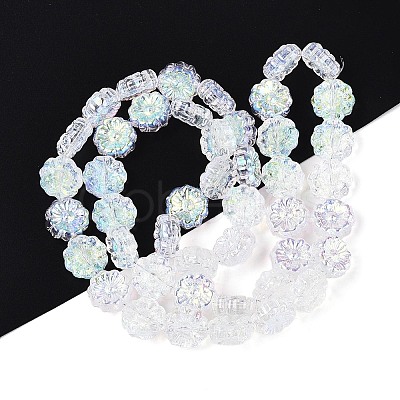 Electroplate Transparent Glass Beads Strands EGLA-N055-01J-1